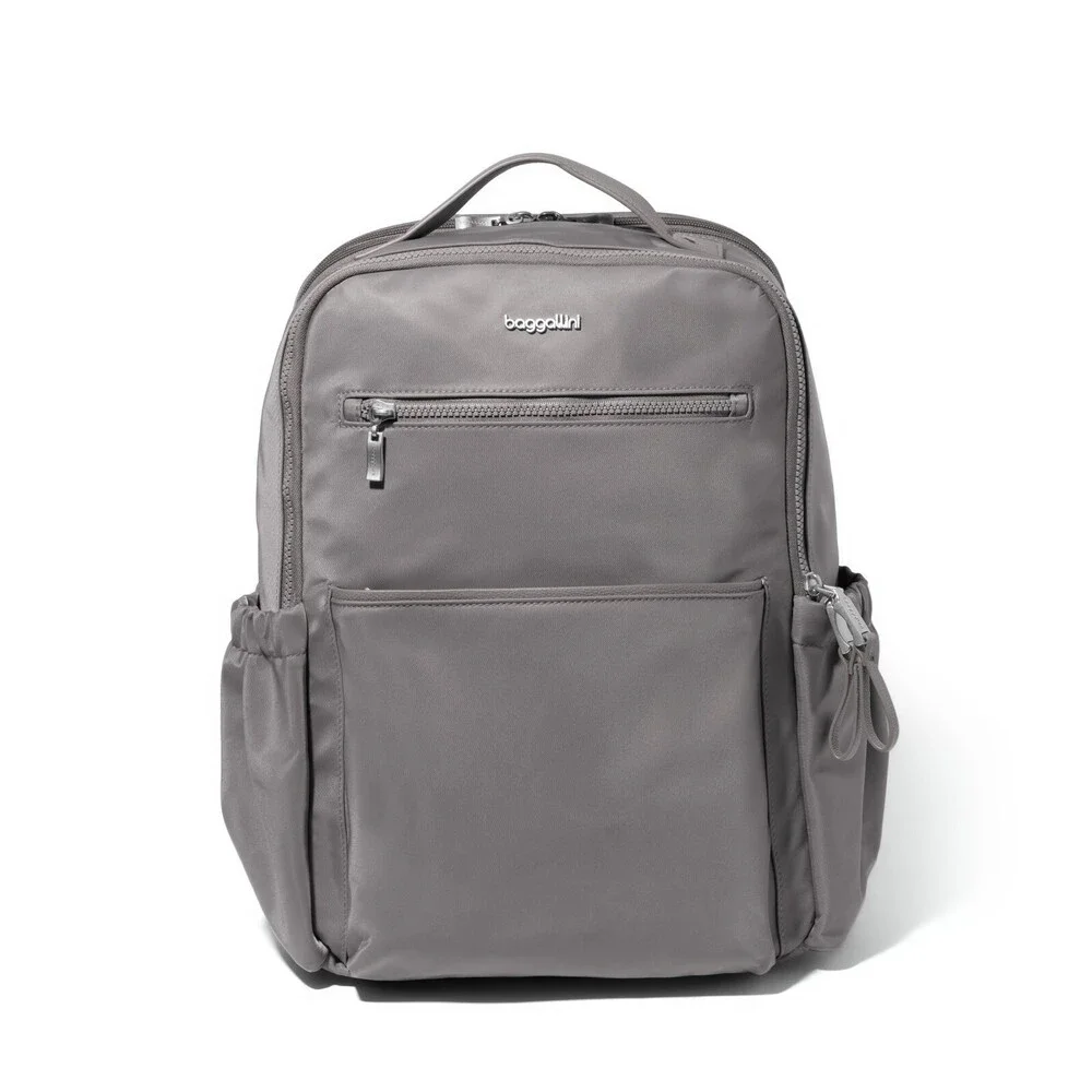 Baggallini Tribeca Bag Unisex Gray Twill Expandable 16